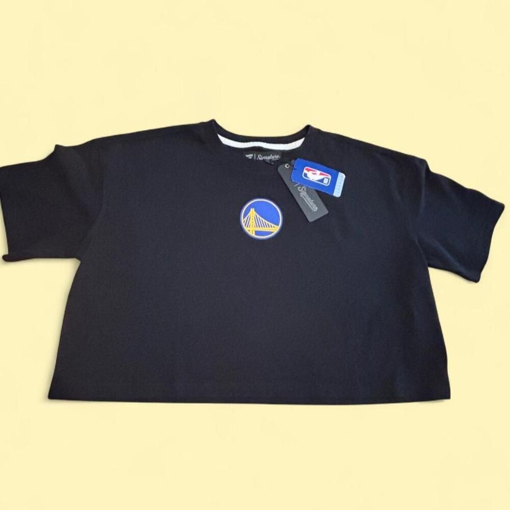 Gold State Warriors WNBA Women's Black T-shirt Crop Fanatics Signature Size M